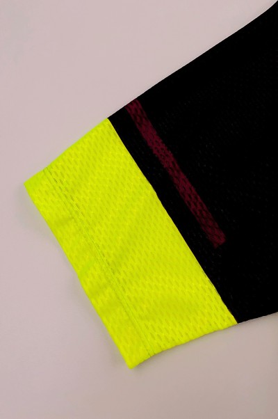 Manufacture of fluorescent yellow short-sleeved cycling shirts Designing moisture wicking stretch cycling shirts Cycling shirt manufacturers SKCSCP016 back view